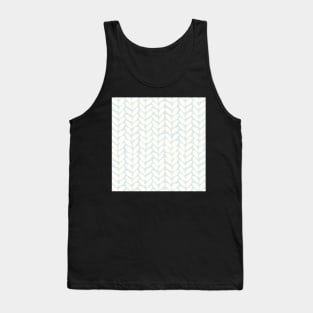 White Blue Chunky Knit Blanket Pattern Tank Top